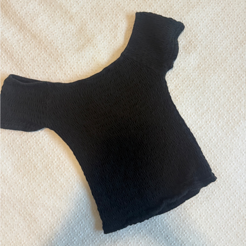American Rag Black Off-Shoulder Top